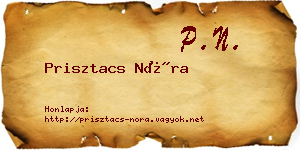 Prisztacs Nóra névjegykártya